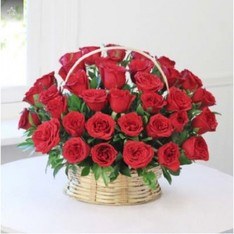 Basket Arrangement of 35 Red Roses