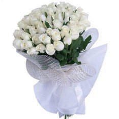 Bunch of 40 White Roses