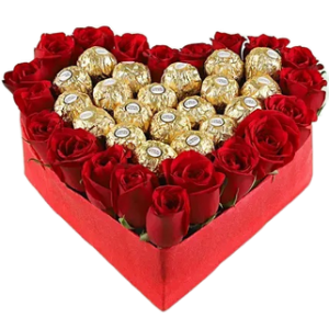 Heart Shape Roses Chocolate