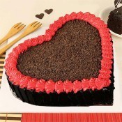 Yummy 1 kg Heart Shape Chocolate Cake