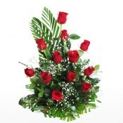 15 Red Rose Basket