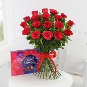 15 Red Rose Bunch with Cadbury Celebration