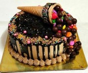 Chocolate Truffle Cake with Nutties and Gems