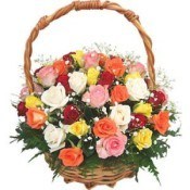 Basket Of 50 Mix Roses