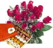 20 Roses 1 Kg Assorted Mithai