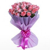 Bouquet of 24 Pink Roses