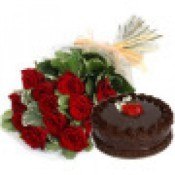 Roses and Chocolate Cake