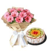 Gerbera fruit cake combo