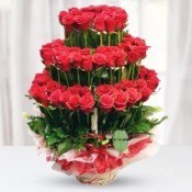100 Roses Basket Arrangement