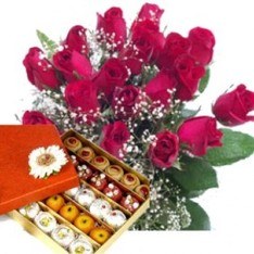 20 Roses 1 Kg Assorted Mithai