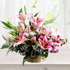 Lilies Orchids Basket