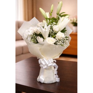 Elegant White Serenity Bouquet