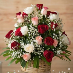 Classic Roses Basket