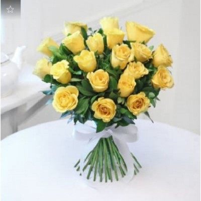 Bunch of 20 Fresh Yellow Roses