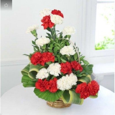 Glowing Carnation Basket