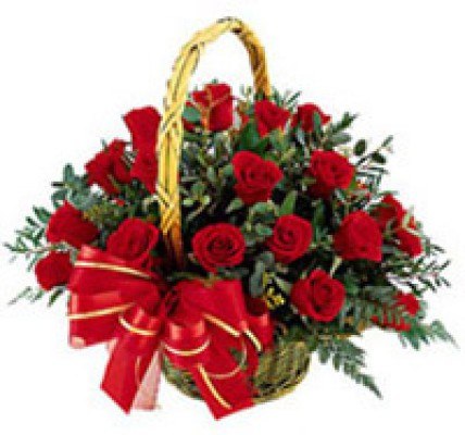 Basket of 30 Red Roses