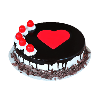 1 kg black forest round shape with heart