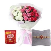 Rakhi with Roses With Kitkat