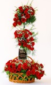 Premium 100 Red Roses Basket
