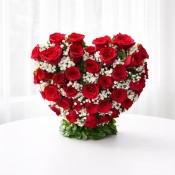 Heart Shape Arrangement of Red Roses