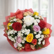 Mix Roses Bouquet – Elegant Romantic Style