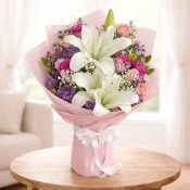 White Lily Mixed Flower Bouquet