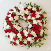 Eternal Peace Red Rose & White Chrysanthemum Wreath