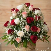 Classic Roses Basket