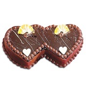 1 Kg Dark Chocolate Heart Shape Cake