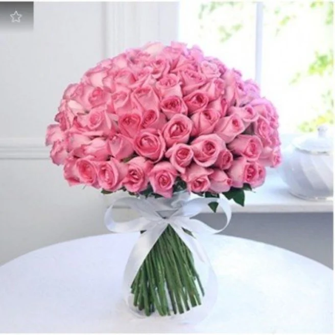 100 Pink Roses Bouquet