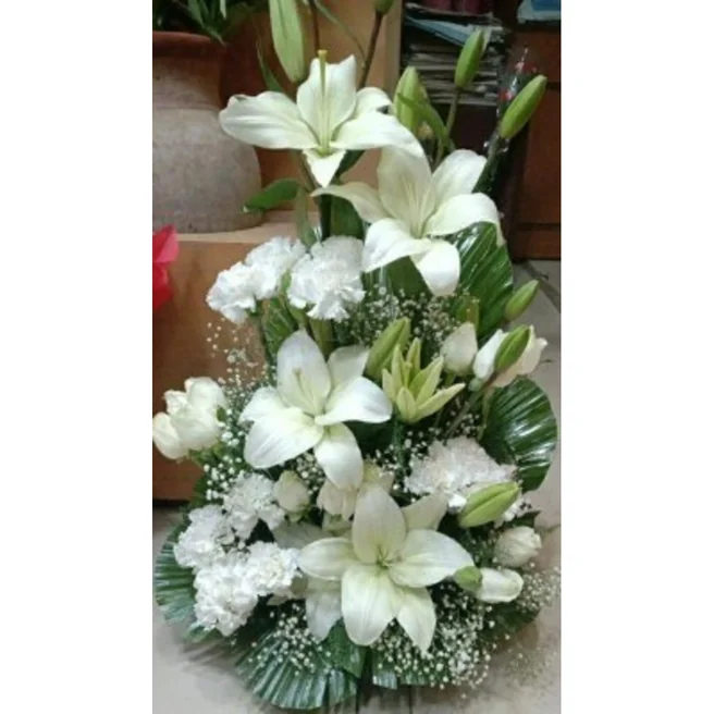 White Eternity Arrangement of mix flowers