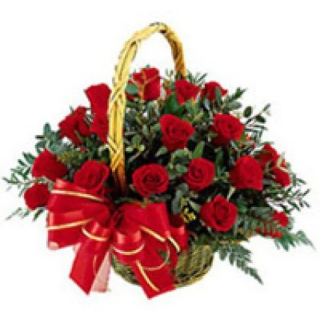 Basket of 30 Red Roses