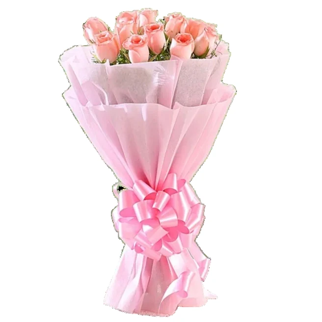 12 Pink Roses Bouquet