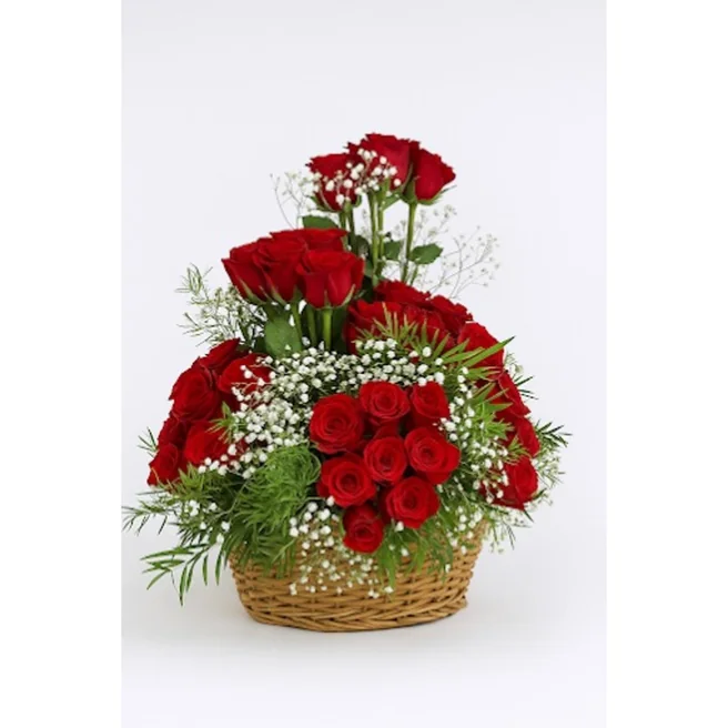 Royal Red Roses Basket Arrangement