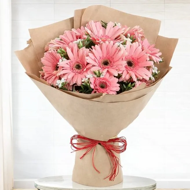 Fresh Pink Gerbera Flower Bouquet