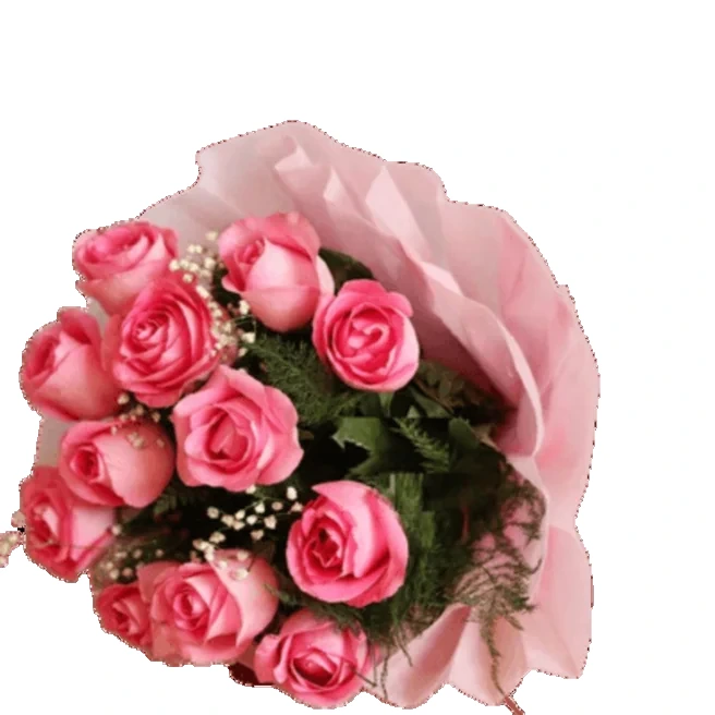 12 Pinkish Roses Bunch