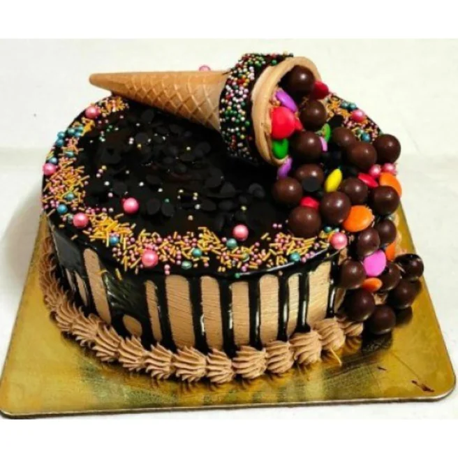 Chocolate Truffle Cake with Nutties and Gems