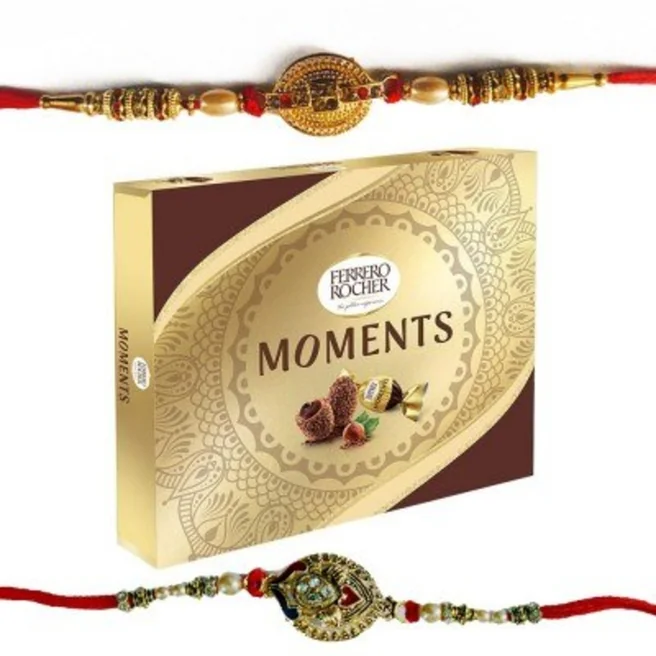 Classic Flora Rakhi With Ferrero Rocher Moments 32 Pcs
