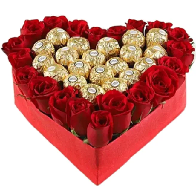 Heart Shape Roses Chocolate
