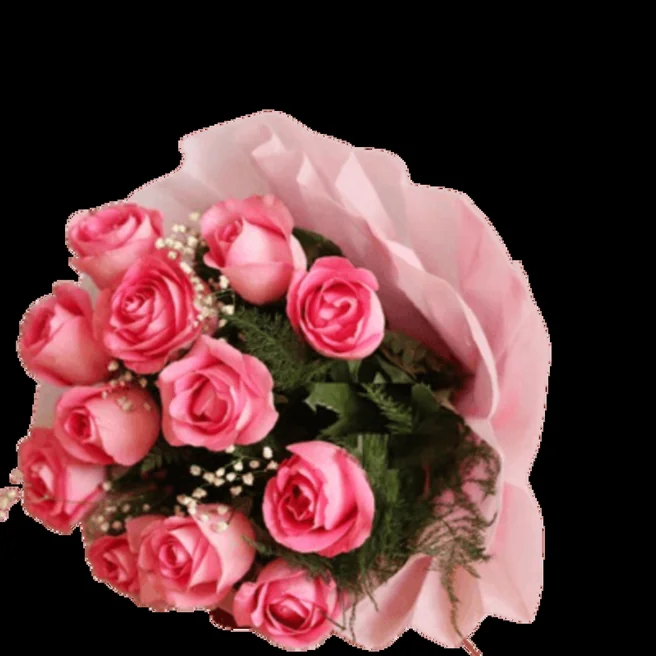 12 Pinkish Roses Bunch